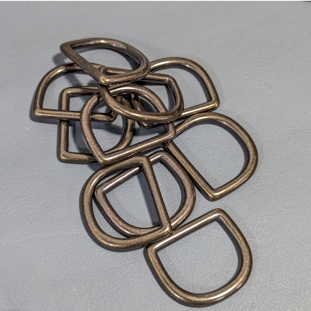 16 Piece Antique Brass 1" D-Rings Solid Metal Hardware for Leathercraft -aa10